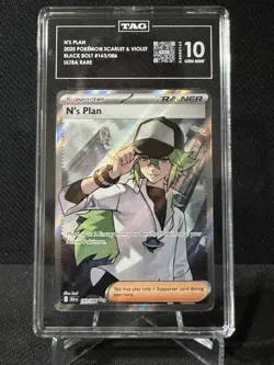 Pokemon TCG Scarlet & Violet: Black Bolt - #163/086 N's Plan - TAG 10 Gem Mint - Image 1