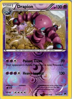 Drapion 54/122 BREAKpoint Pokemon Reverse Holo Near Mint - Image 1