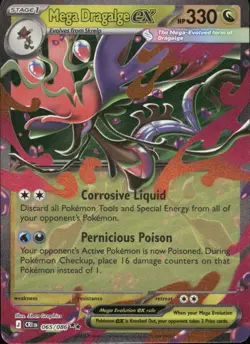Mega Dragalge ex 065/086 Double Rare ME04: Chaos Rising Pokemon Near Mint - Image 1