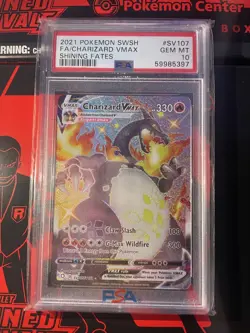 2021 Pokemon SWSH Shining Fates Charizard VMAX #SV107 PSA 10 Gem Mint - Image 1