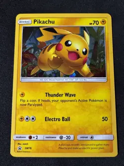 Pikachu SM76 Holo Promo Sun & Moon Promo Pokemon Moderately Played - Image 1