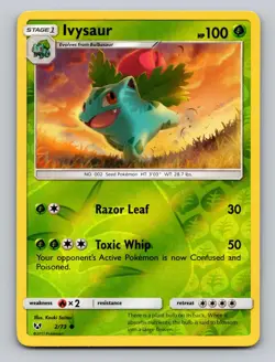 Ivysaur 2/73 Common Shining Legends Pokemon Reverse Holo NM - Image 1