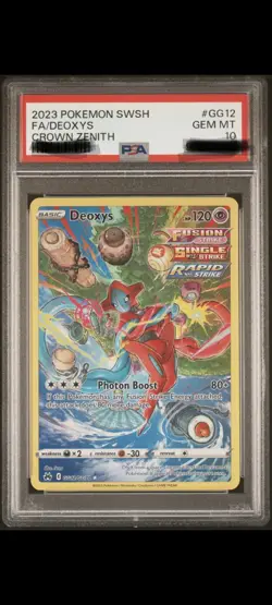 Pokemon Crown Zenith Galarian Gallery Deoxys GG12/GG70 Full Art Holo PSA 10 - Image 1