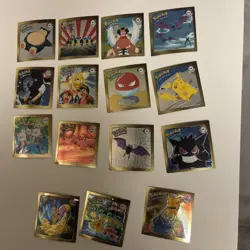 Lot Of 15 Vintage 1999 Pokemon Stickers Gengar R02 Gold Bordered Holo Series 1 - Image 2