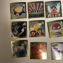 Lot Of 15 Vintage 1999 Pokemon Stickers Gengar R02 Gold Bordered Holo Series 1 - Image 3