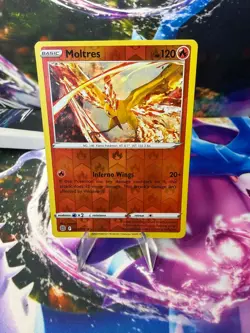 MOLTRES 021/172 BRILLIANT STARS Reverse Holo Rare Pokemon - Image 1