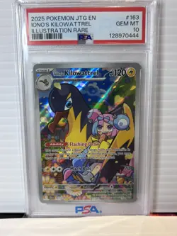 Pokemon Journey Together Iono's Kilowattrell #163 Illustration Rare [PSA 10] - Image 1