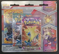 Pokemon 3 Pack XY sealed Blister Phantom Forces - Furious Fists - Flashfire - Image 1