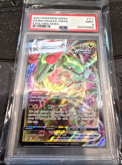 2021 Pokemon SWSH Evolving Skies Rayquaza VMAX FA #111/203 - PSA 9 MINT - Image 1