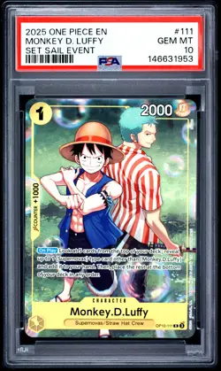 2025 ONE PIECE PROMOS SET SAIL EVENT #111 MONKEY D. LUFFY PSA 10 - Image 1