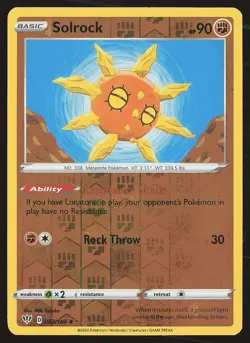 SWSH03: Darkness Ablaze Solrock #092/189 Reverse Holo Pokemon Card - Image 1
