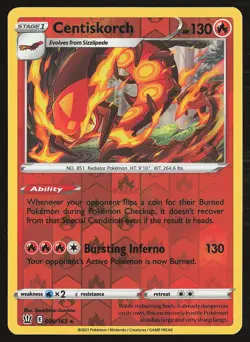 SWSH05: Battle Styles Centiskorch #030/163 Reverse Holo Pokemon Card - Image 1