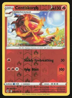 SWSH08: Fusion Strike Centiskorch (49) #049/264 Reverse Holo Pokemon Card - Image 1