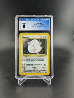 CGC 8 Chansey 3/102 Holo Base Set Pokemon Card - Image 1
