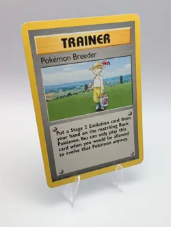 Pokemon Breeder - 76/102 Normal Rare English Base Set Pokemon Card MP - Image 1