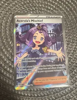 Acerola's Mischief 165/132 ME01 Mega Evolution Trainer-Supporter Full Art Holo - Image 1