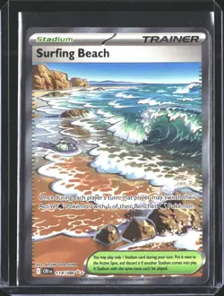 Surfing Beach 114/086 Ultra Rare ME04: Chaos Rising Pokemon NM/M - Image 1