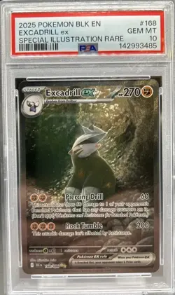2025 POKEMON BLK EN-BLACK BOLT SPECIAL ILLUSTRATION RARE EXCADRILL EX PSA 10 - Image 1