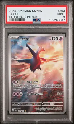 Latios 203/191 Illustration Rare Ssp En Surging Sparks Pokemon PSA 9 - Image 1