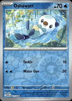 Oshawott 021/086 Common White Flare Pokemon Reverse Holo Near Mint - Image 1