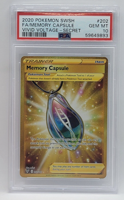 2020 Pokemon SWSH Vivid Voltage F/A Secret #202 PSA GEM MINT 10 - MEMORY CAPSULE - Image 1