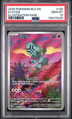 2025 POKEMON BLK EN-BLACK BOLT ILLUSTRATION RARE #120 ELGYEM PSA 10 - Image 1