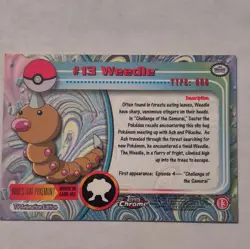 Topps Chrome TV Animation Edition Weedle #13 Bug Foil Pokemon Card - Image 2
