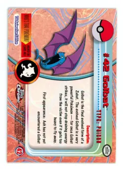 Pokemon Card - Golbat #42 - Topps Chrome - Image 3