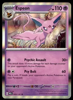 Espeon 033/131 Holo Rare Prismatic Evolutions Pokemon Holo Near Mint - Image 1