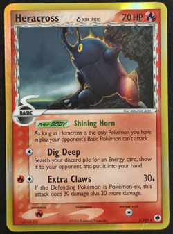 Heracross 3/101 Delta Species Pokemon EX Dragon Frontiers MP - Image 1