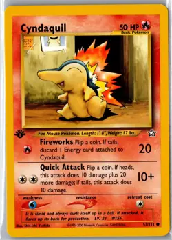 Cyndaquil 57/111 Common Neo Genesis Pokemon 1st Edition Lightly Played - Image 1