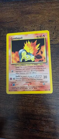 Cyndaquil 56/111 Common Neo Genesis Pokemon Lightly Played - Image 1