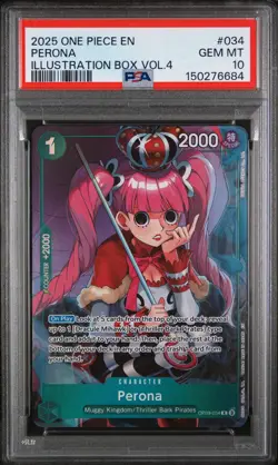 2025 ONE PIECE PROMOS ILLUSTRATION BOX VOL.4 #034 PERONA PSA 10 - Image 1