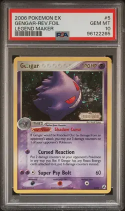 2006 POKEMON EX LEGEND MAKER #5 GENGAR-REVERSE FOIL LEGEND MAKER PSA 10 - Image 1