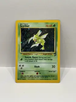 Pokemon TCG Scyther 17/130 Base Set 2 Holo - Near Mint NM - Image 1