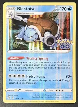 Blastoise 017/078 2022 Pokemon Sword & Shield Pokemon Go Stage 2 Rare Holo - Image 1