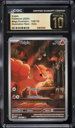 2025 Pokemon Mega Evolution IR Vulpix #138 CGC 10 PRISTINE - Image 1