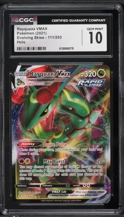 2021 Pokemon Evolving Skies Rayquaza VMAX #111 CGC 10 - Image 1