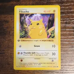 Wizards of the Coast Pikachu Base Set Unlimited 58/102 40 HP English - Image 1