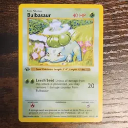 Wizards of the Coast Bulbasaur Base Set Unlimited 44/102 40 HP English 1999 - Image 1