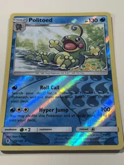 Pokemon TCG Politoed 25/145 Sm-Guardians Rising Reverse Holo Rare LP - Image 1