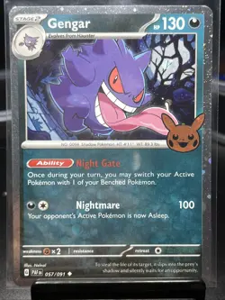 Pokemon TCG Trick or Trade 2024 Gengar 057/091 Cosmo Holo Rare - Image 1