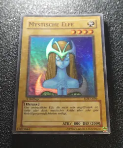 Yugioh MYSTISCHE ELFE , lob-g050 super rare deutsch 1. Auflage NM-EX ! - Image 1