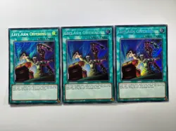 3 x Left Arm Offering RA04-EN086 Secret Rare 1st Edition YuGiOh Playset - Image 1