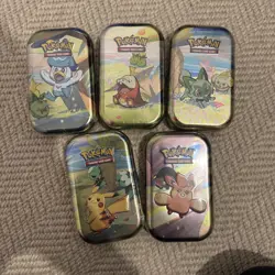5 x Pokemon TCG Paldea Friends Mini Tin Art Set 10 booster packs NEW & Sealed - Image 1