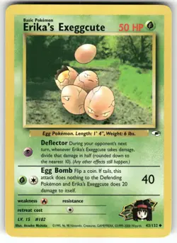 Erika's Exeggcute 43/132 Uncommon Gym Heroes Pokemon Unlimited NM - Image 1