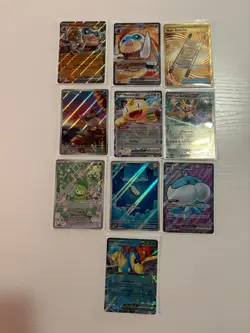 Pokemon Card Lot of 10 Various Rare Cards, Includes Binder and Card Sleeves - Image 2