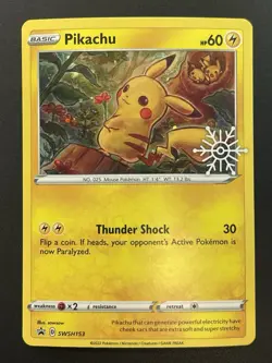 Pokemon Holiday Calendar Pikachu SWSH153 Black Star Holo Promo NM - Image 2