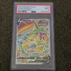 Pokemon 2021 Evolving Skies Rayquaza V 193/203 Full Art Holo PSA 9 EN - Image 1