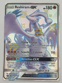Pokemon TCG Reshiram GX SV51/SV94 Hidden Fates Shiny Vault Holo Rare Card NM - Image 1